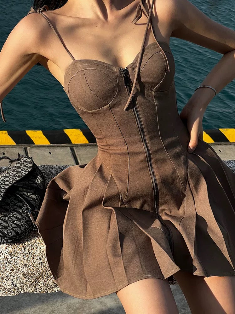Cafe Latte Sweetheart Mini Dress