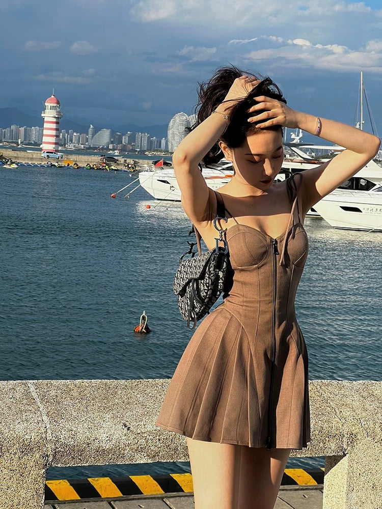 Cafe Latte Sweetheart Mini Dress