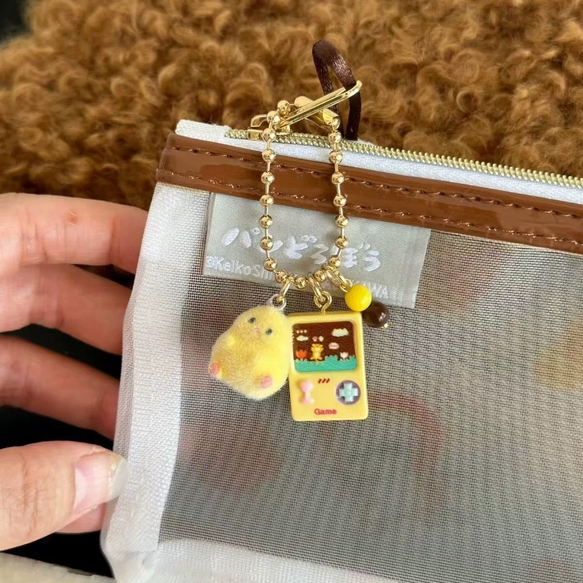 Baby Chick and Game Console Keychain