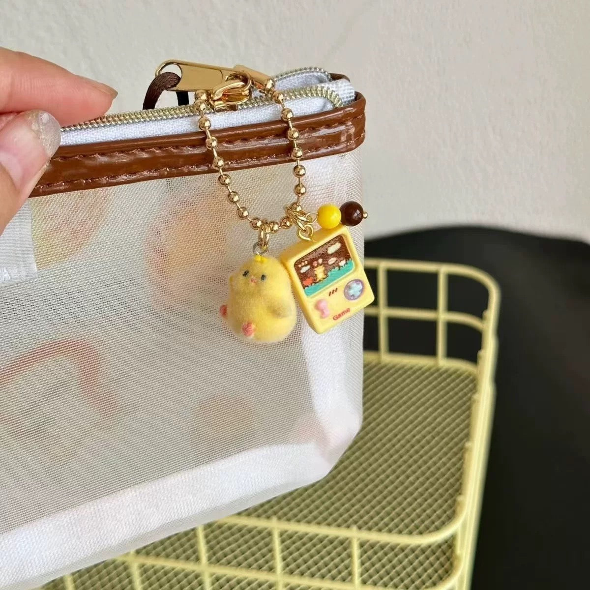 Baby Chick and Game Console Keychain