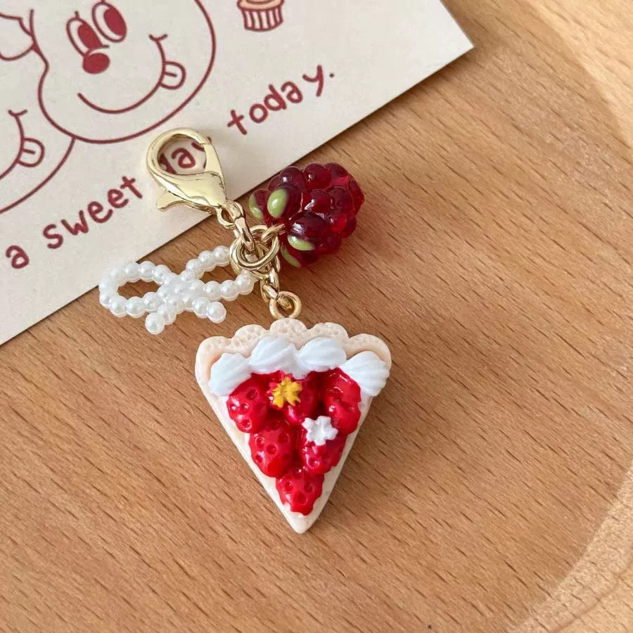 Strawberry Cake Keychain