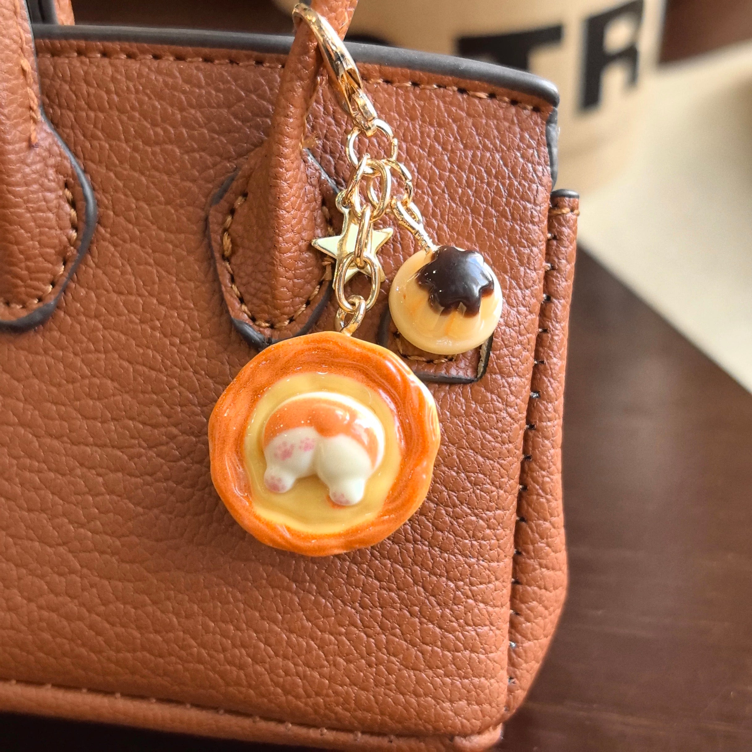 Corgi Egg Tart Keychain