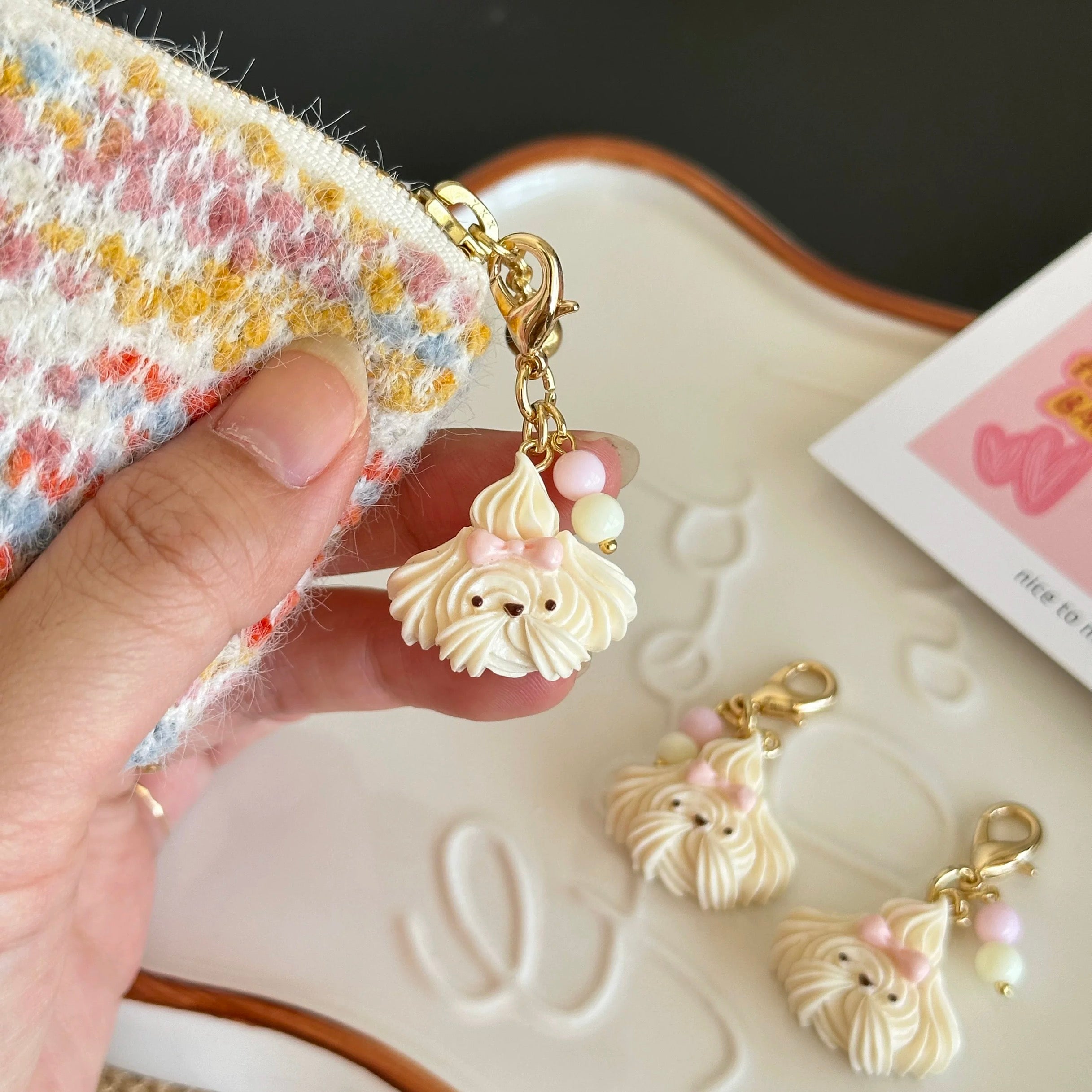 Maltese Dog Keychain