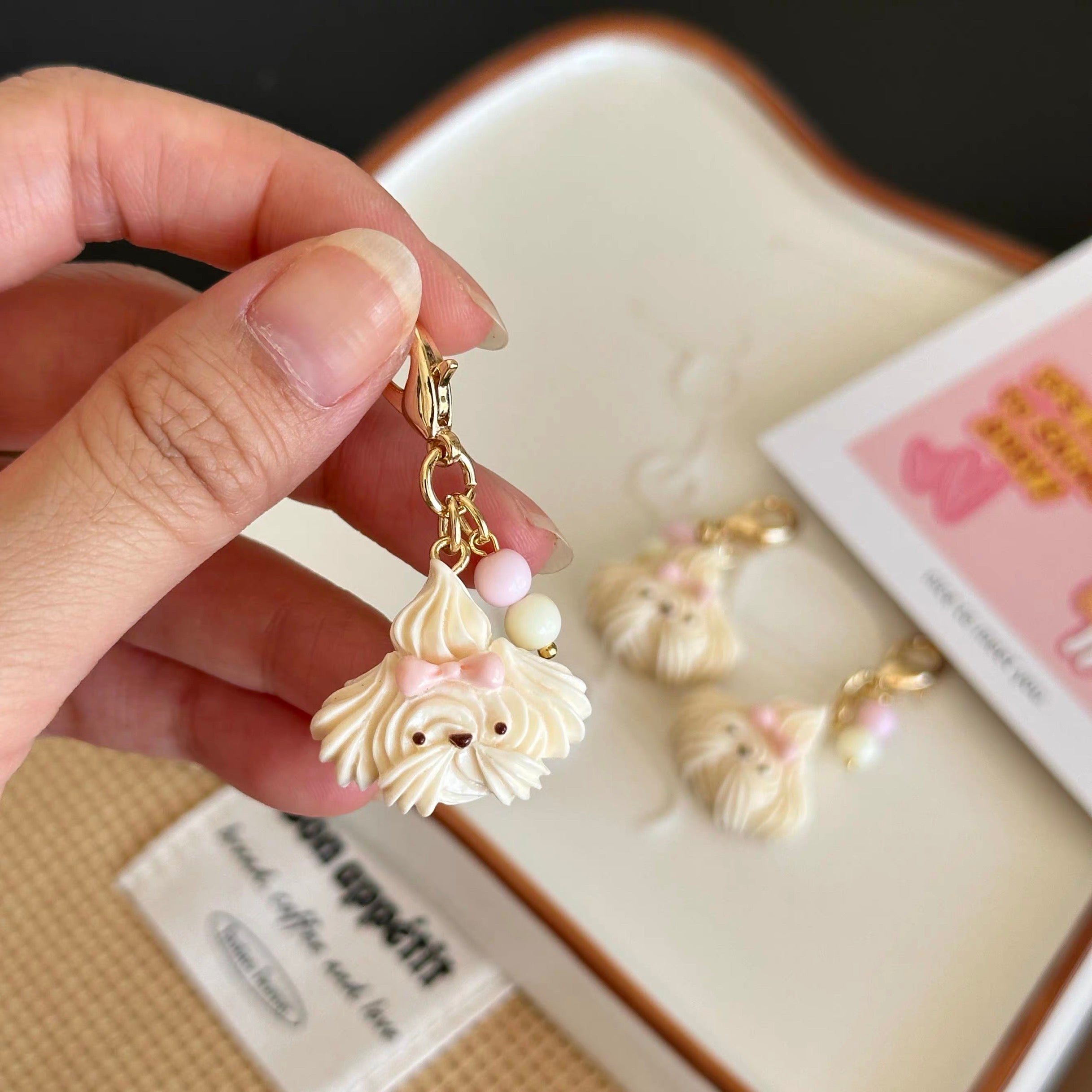 Maltese Dog Keychain