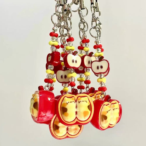 Apple Cat Twins Keychain