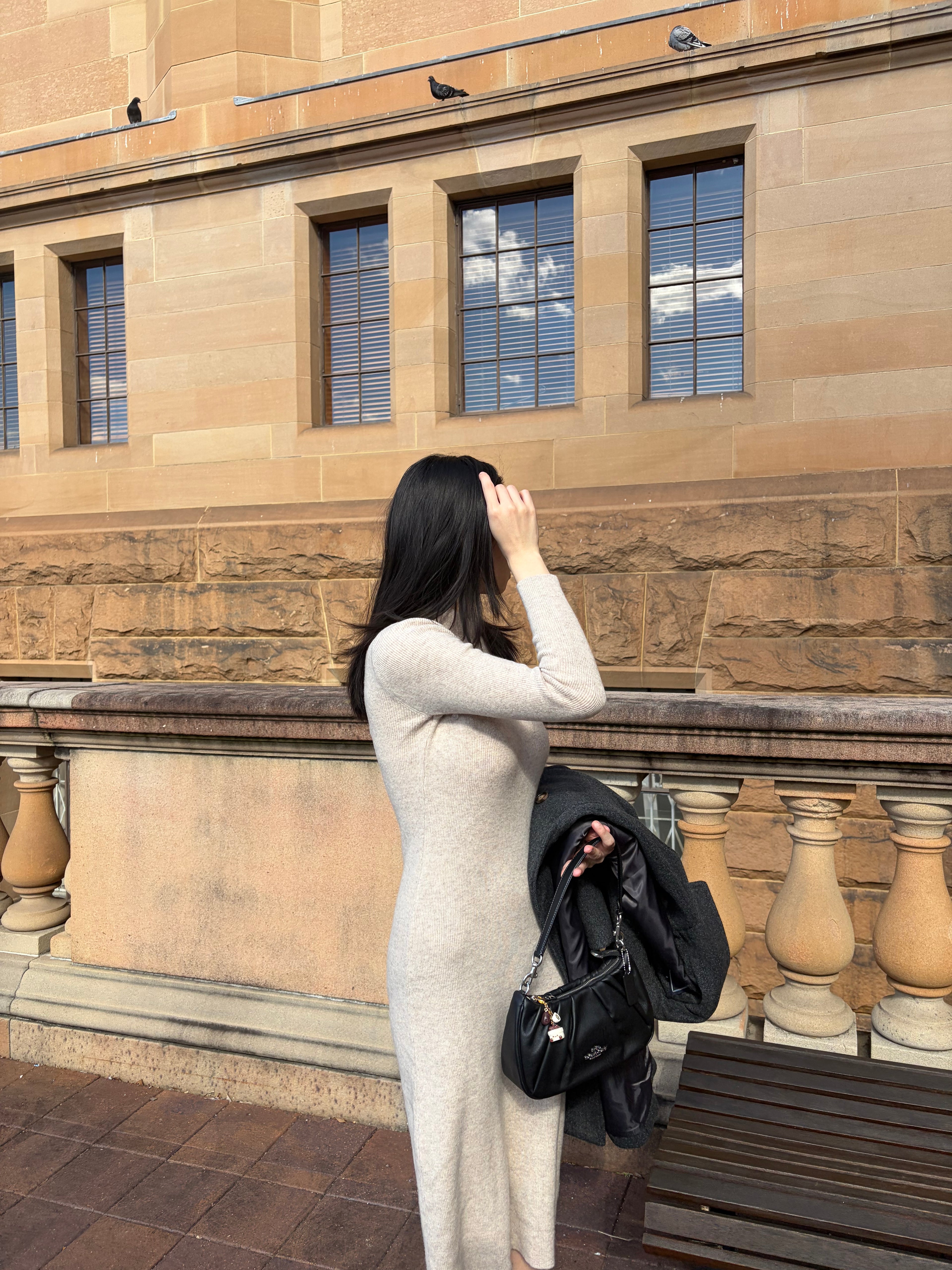 Zetian Cheongsam Style Wool Dress