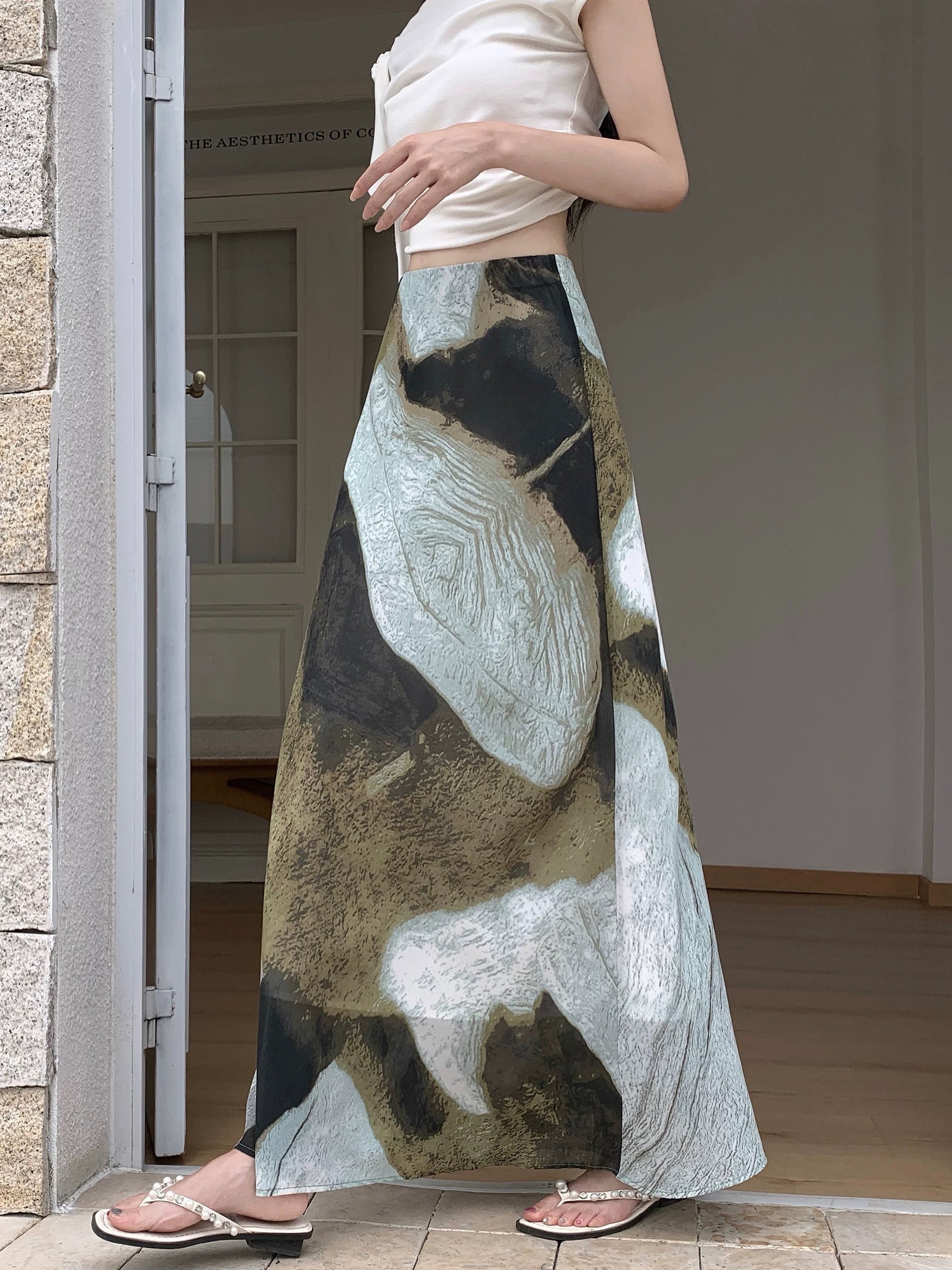 Zelda Print Maxi Skirt