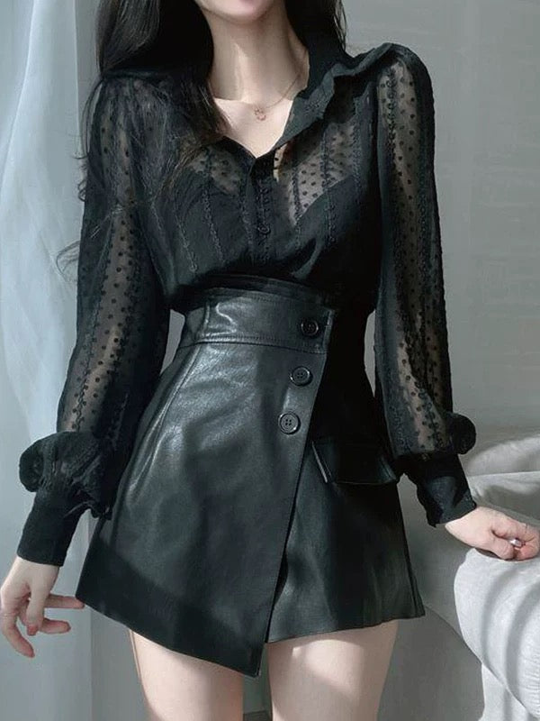 Beatrice Lace Puff Sleeve Top
