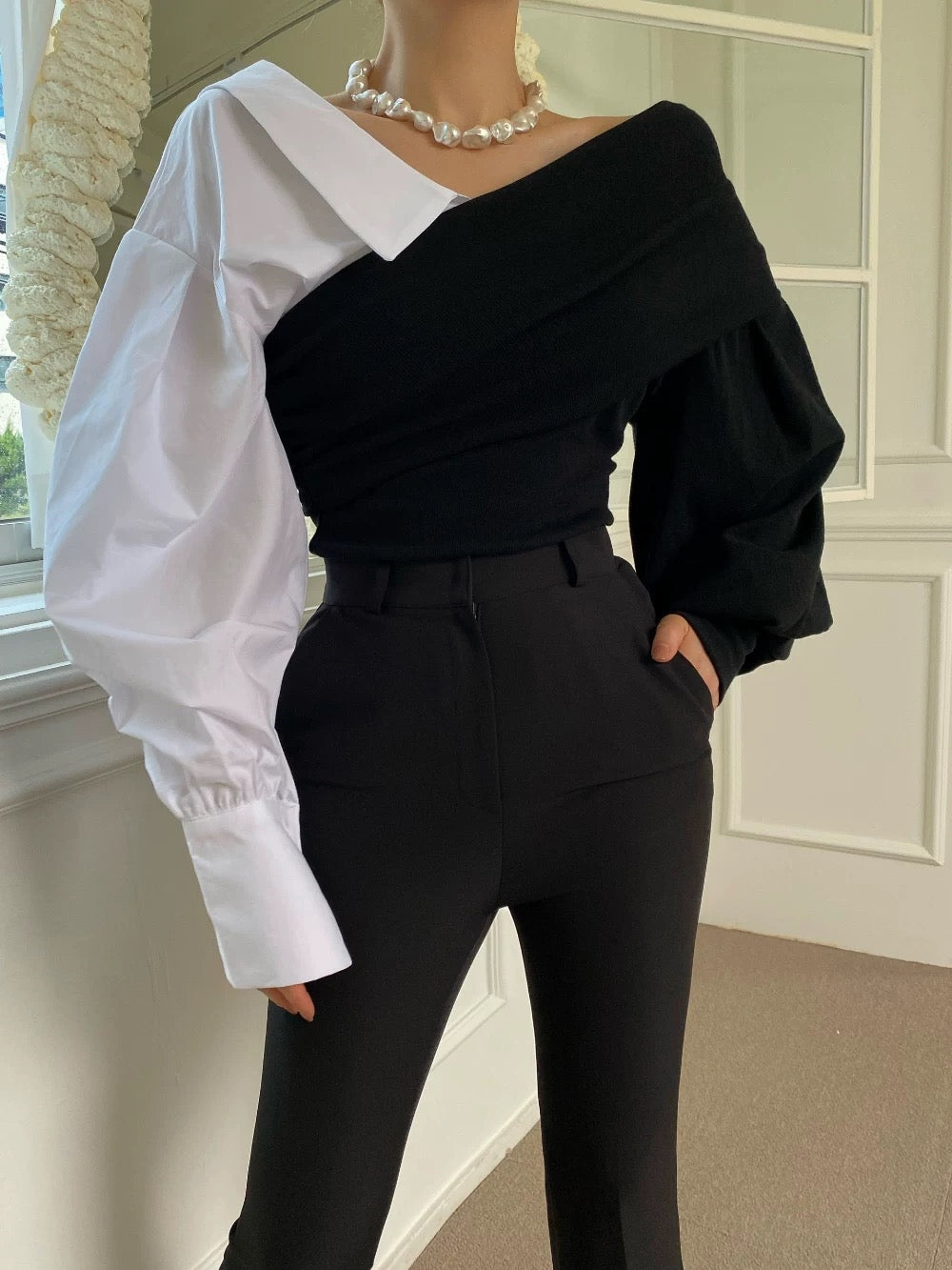 Audrey Double-Coloured Cropped Top