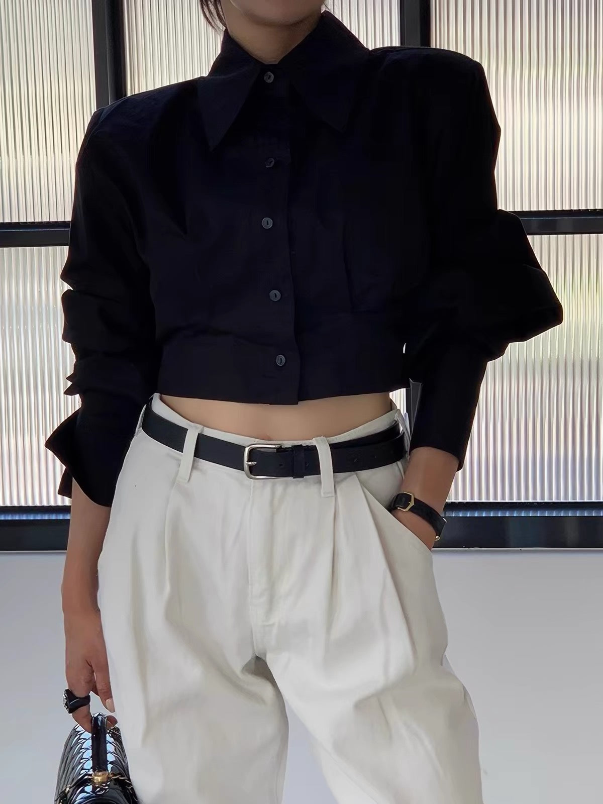 Sophie Collared Cropped Top
