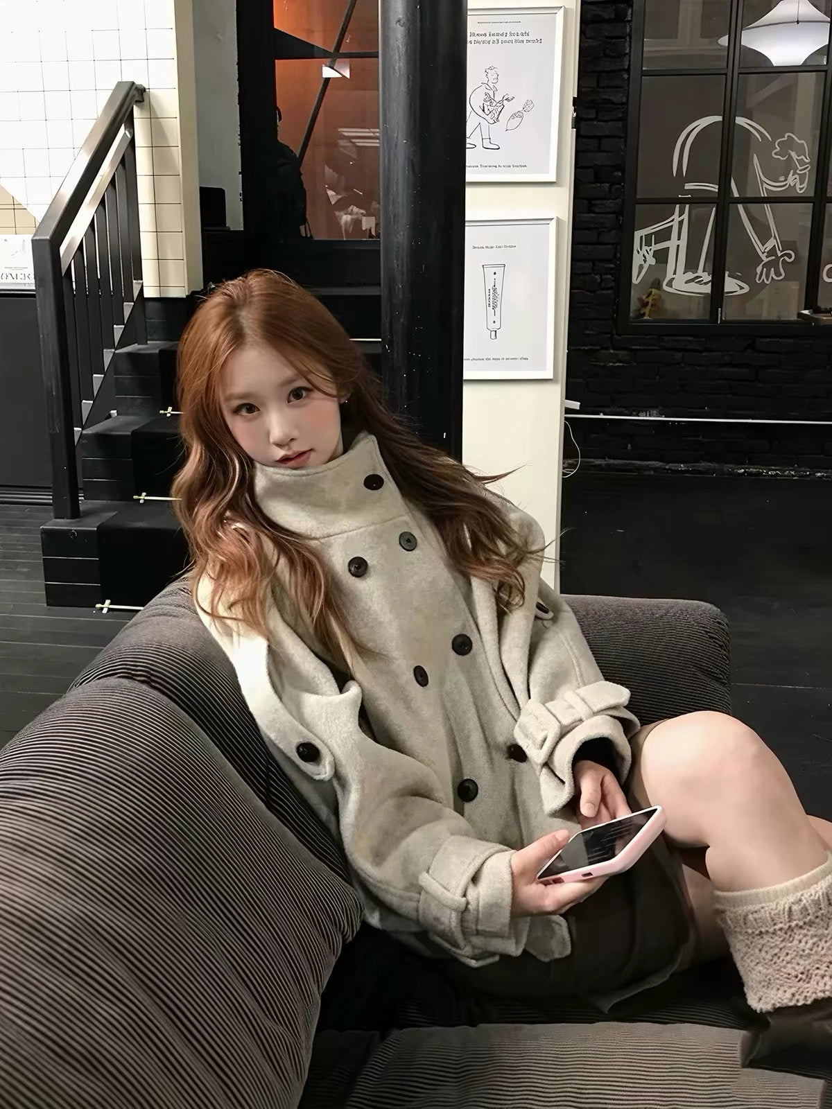 Oona Coconut Cream Wool Jacket