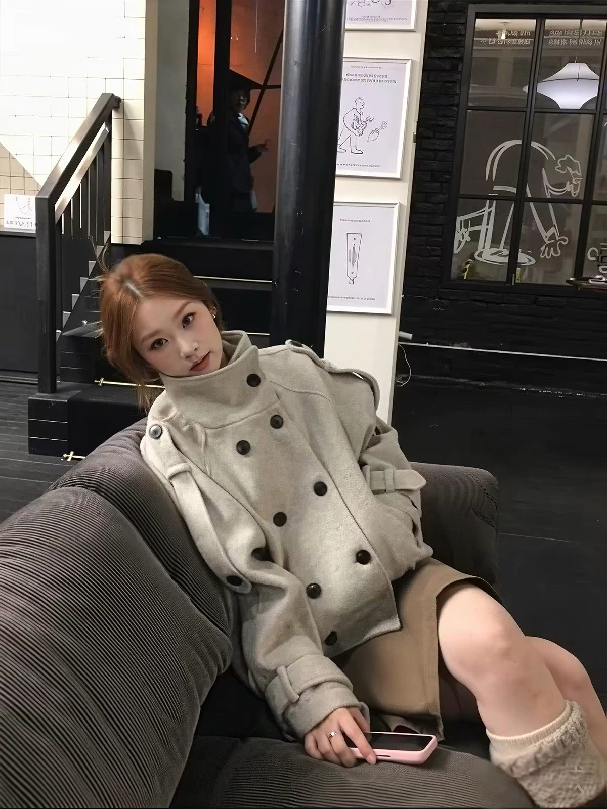 Oona Coconut Cream Wool Jacket