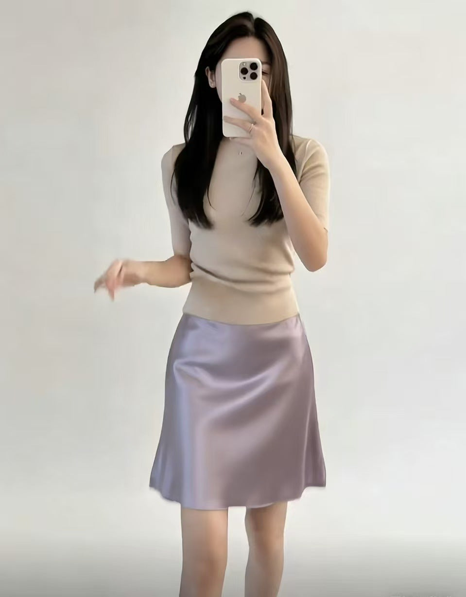 Sandra Satin Mini Skirt