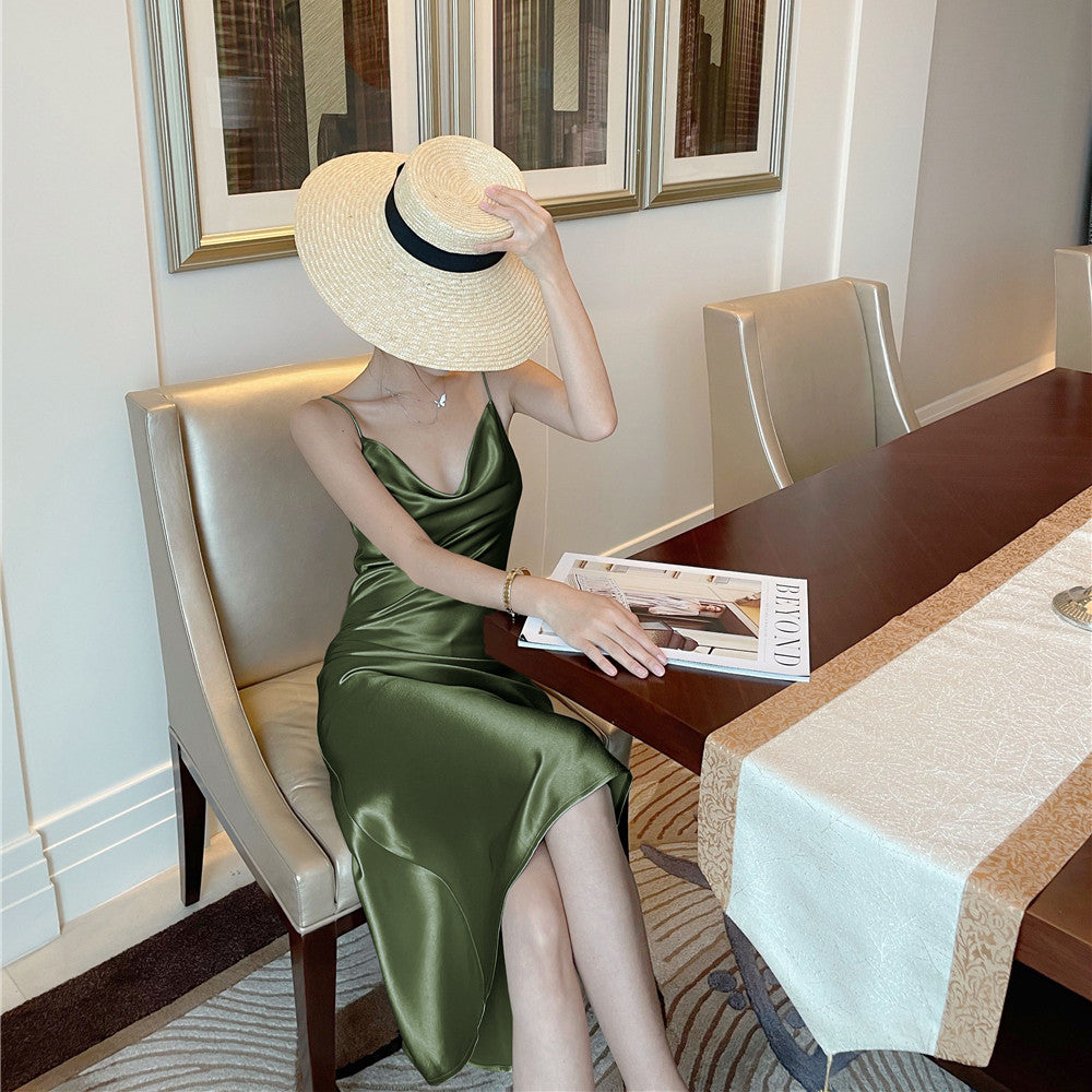Addison Satin-Style Midi Dress