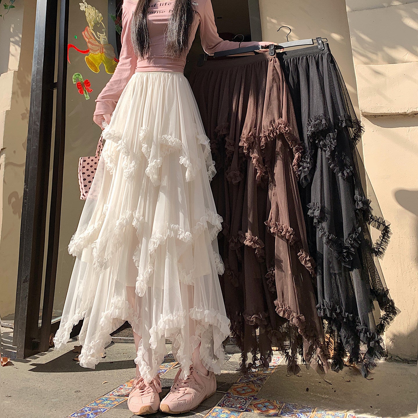 Selena Multi-Layered Pleated Maxi Skirt