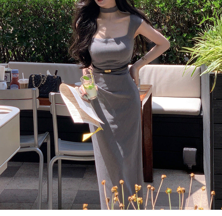 Tulla Grey Midi Dress