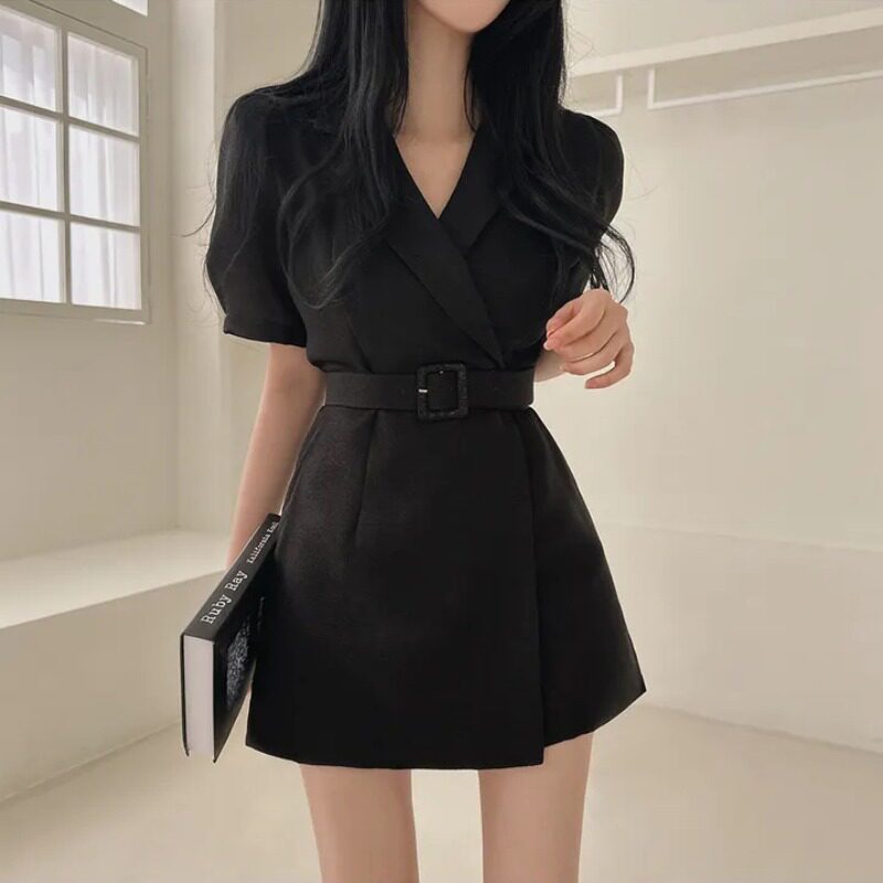 Brittany Puff Sleeves Jumpsuit Mini Dress