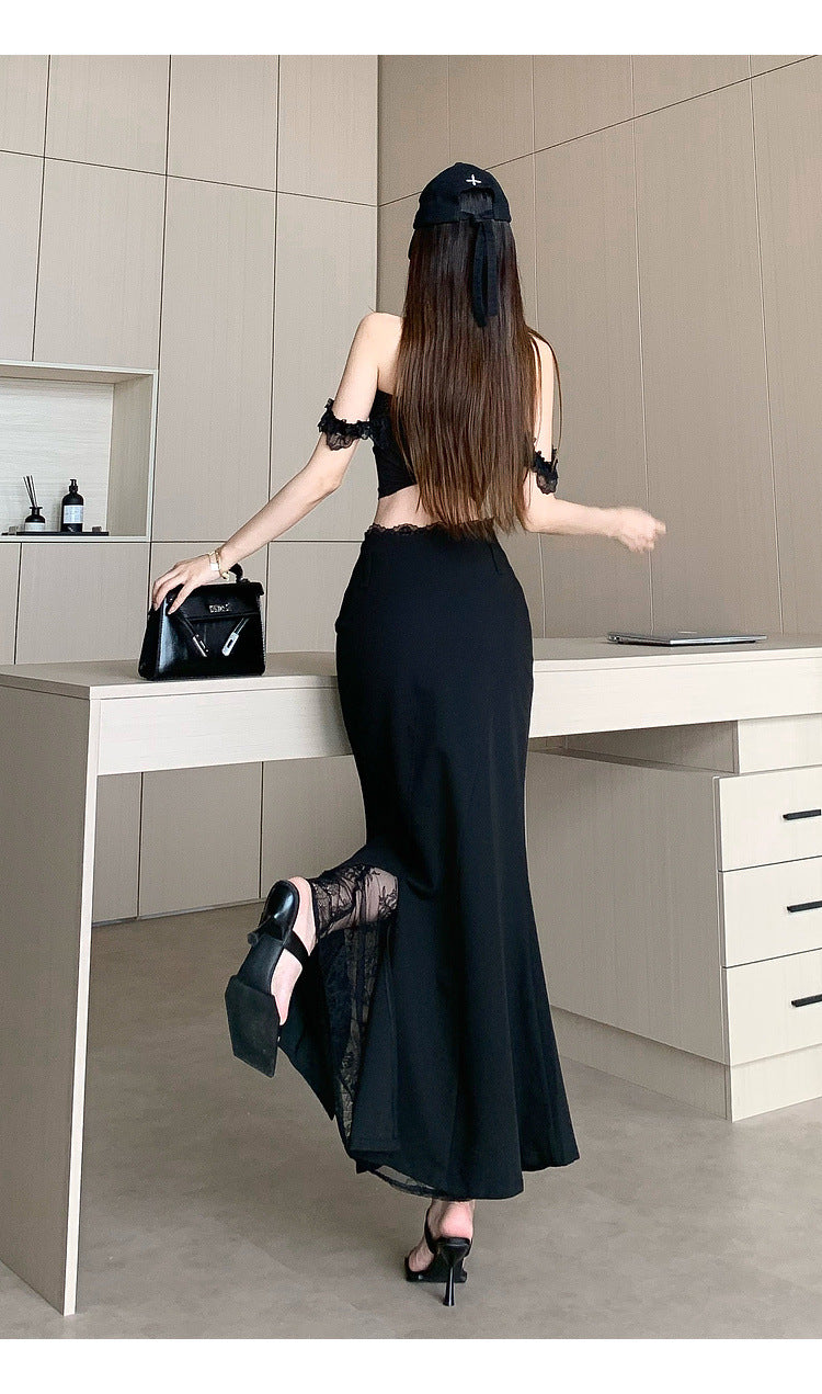 Jennifer Black Lace Maxi Skirt