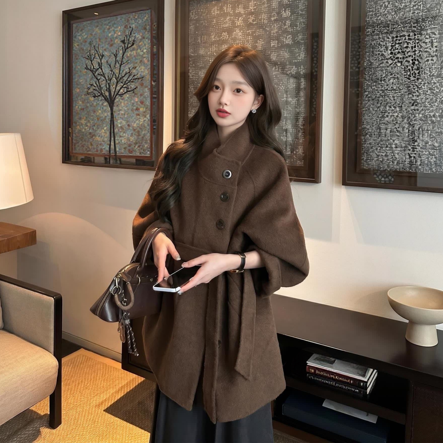 Reverie High Collar Wool Coat