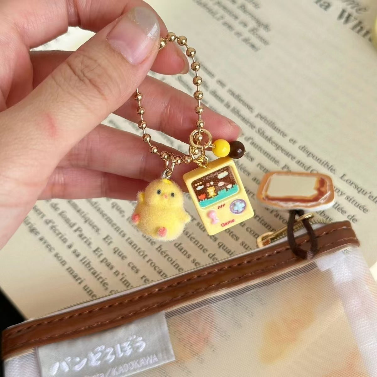 Baby Chick and Game Console Keychain