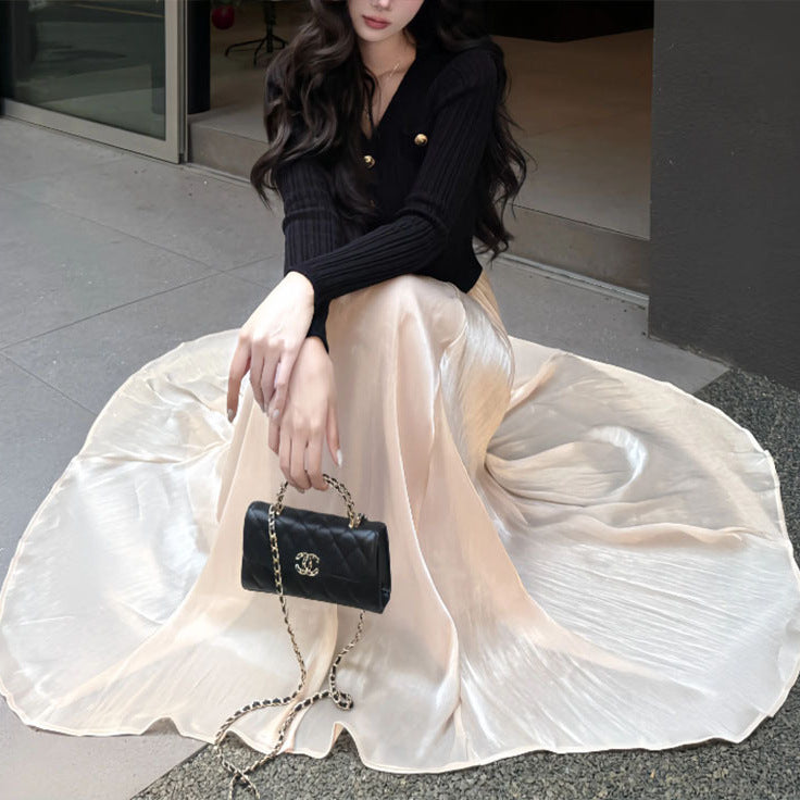 Pearl Silky Maxi Skirt