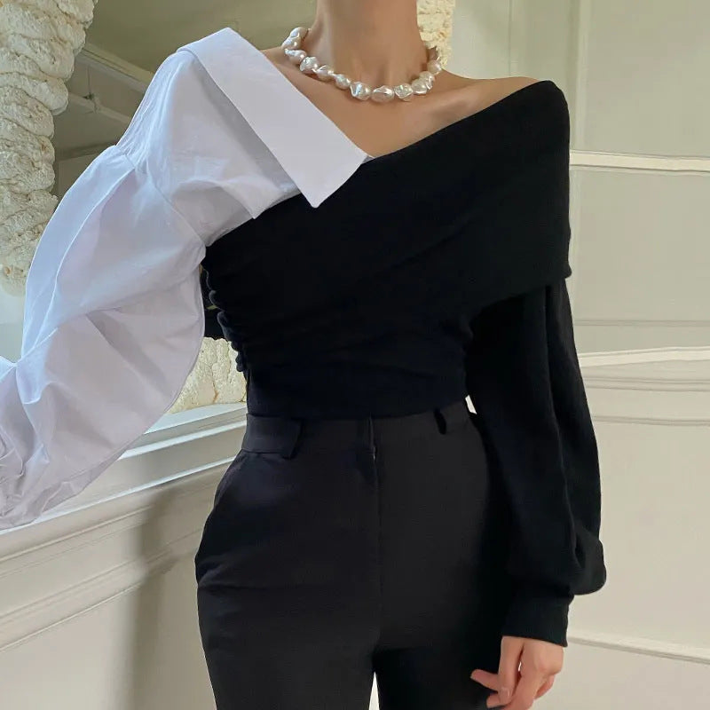 Audrey Double-Coloured Cropped Top