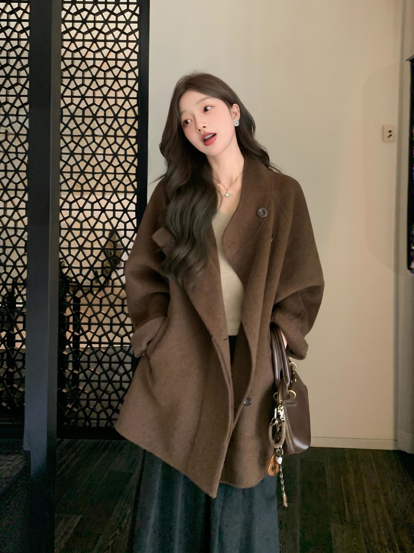 Reverie High Collar Wool Coat