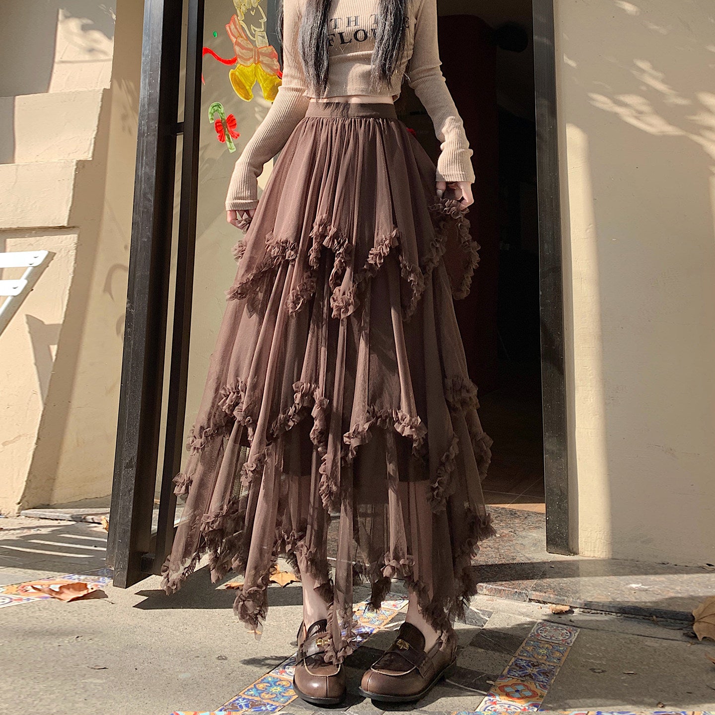 Selena Multi-Layered Pleated Maxi Skirt