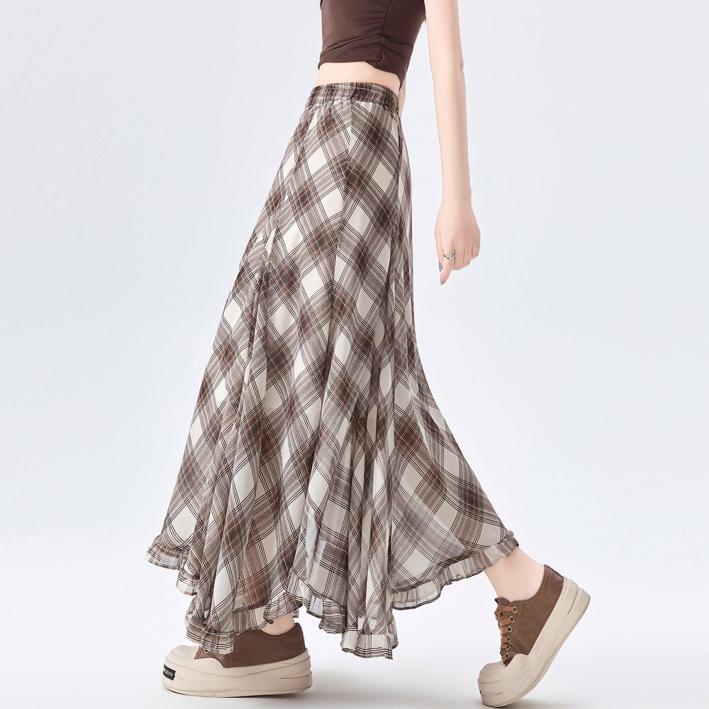 Matilda Plaid Maxi Skirt