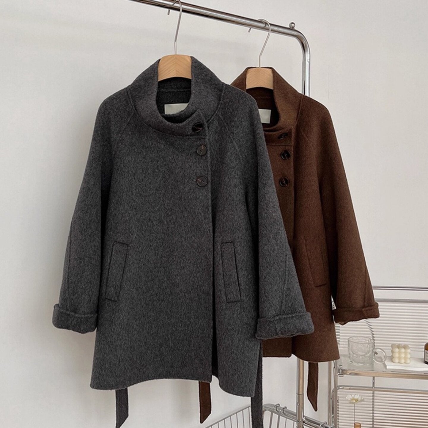 Reverie High Collar Wool Coat