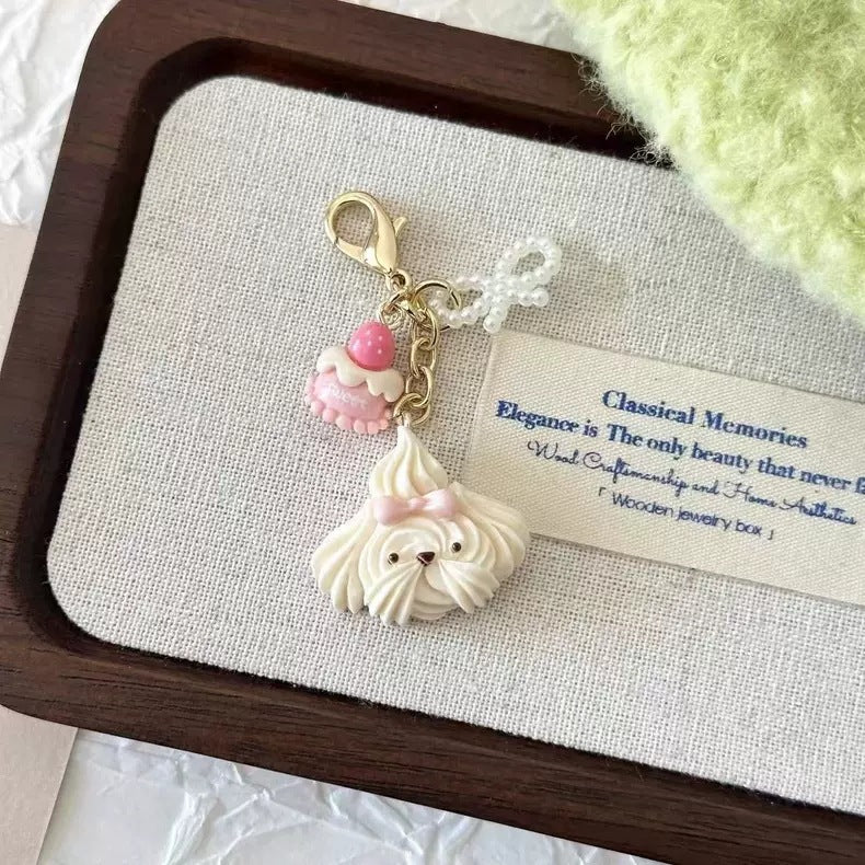 Maltese Dog Keychain