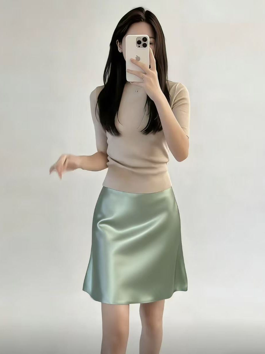 Sandra Satin Mini Skirt
