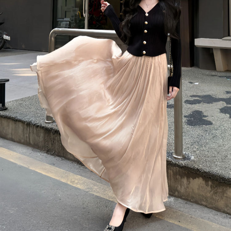 Pearl Silky Maxi Skirt