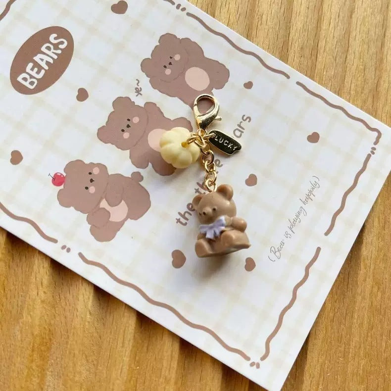 Chocolate Teddy Bear Keychain