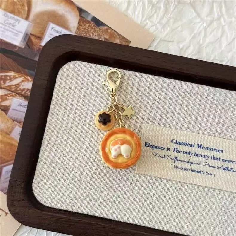 Corgi Egg Tart Keychain
