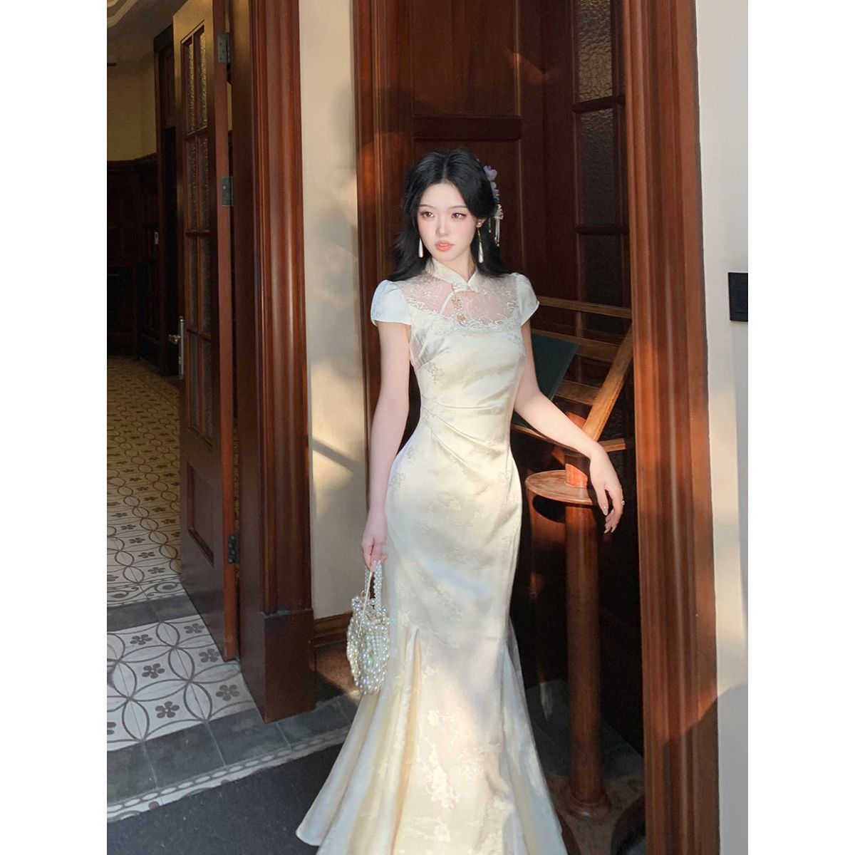 Nina Qipao Lace Mermaid Dress