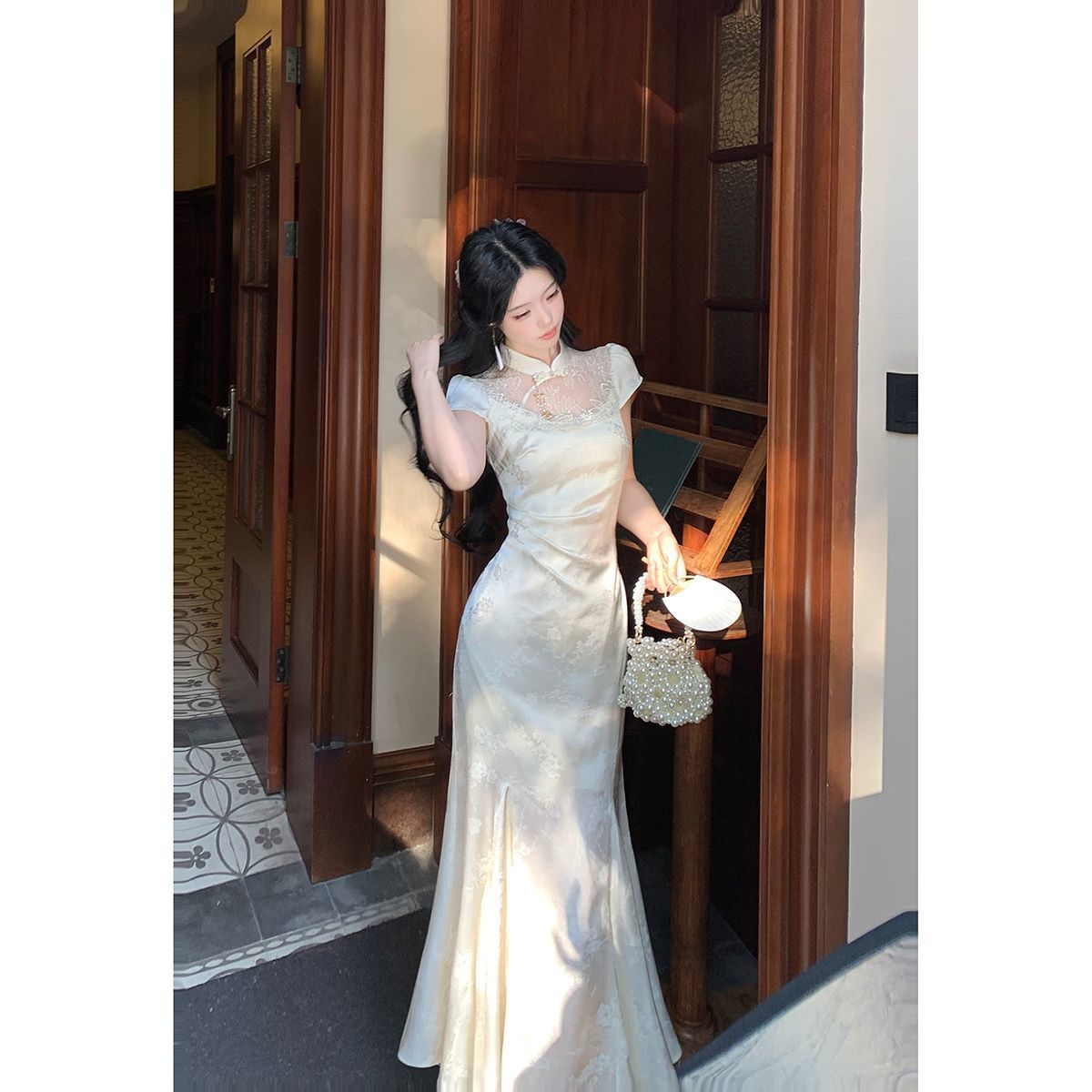 Nina Qipao Lace Mermaid Dress