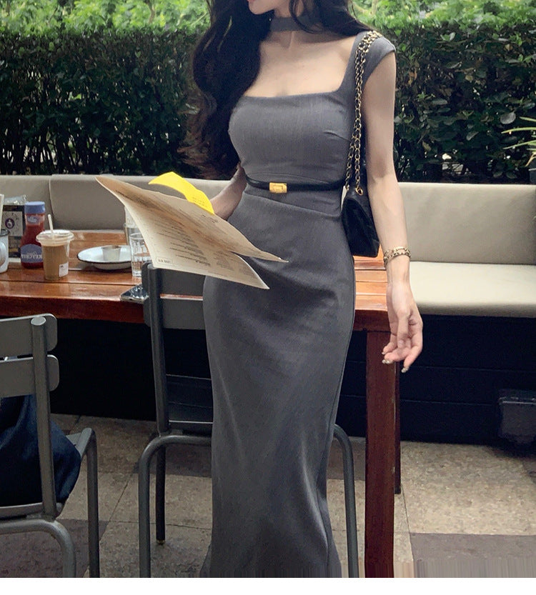 Tulla Grey Midi Dress
