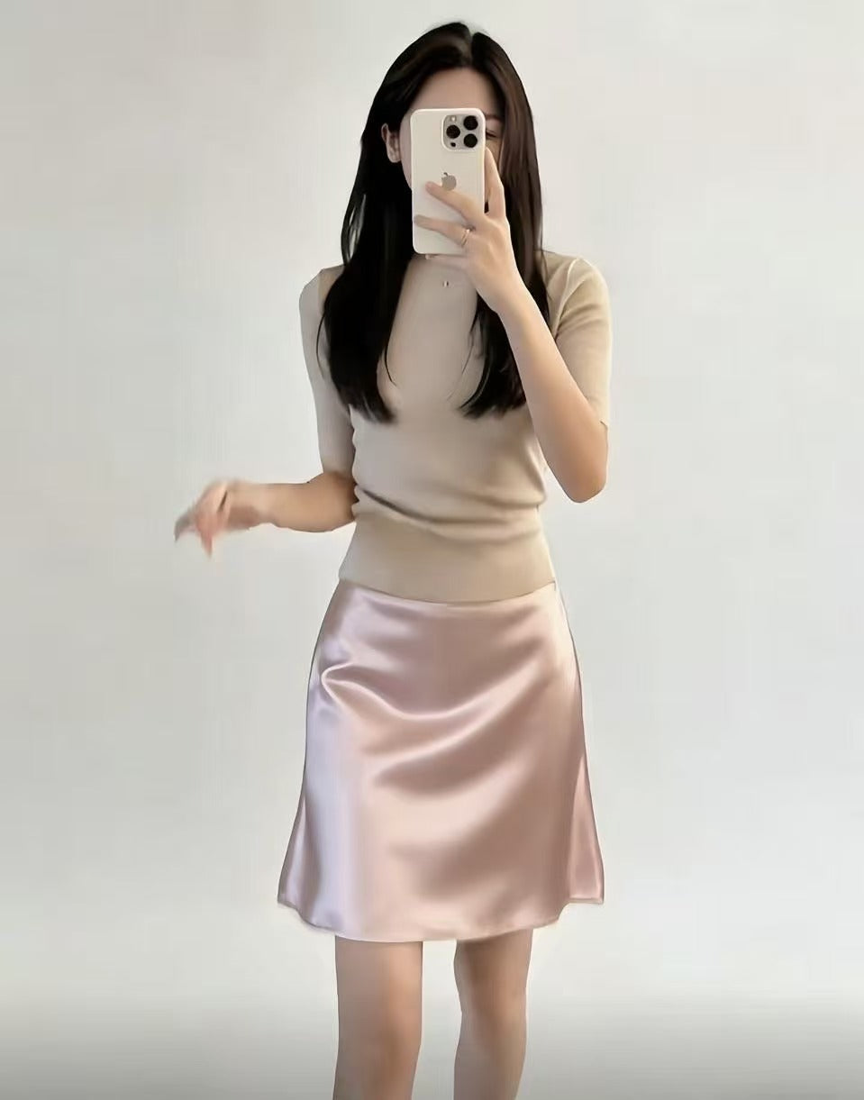 Sandra Satin Mini Skirt