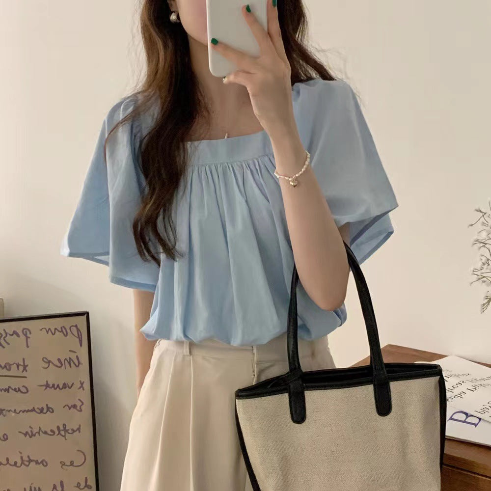 Emma Pleated Square Neck Top