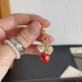 Red Apple With Petals Keychain