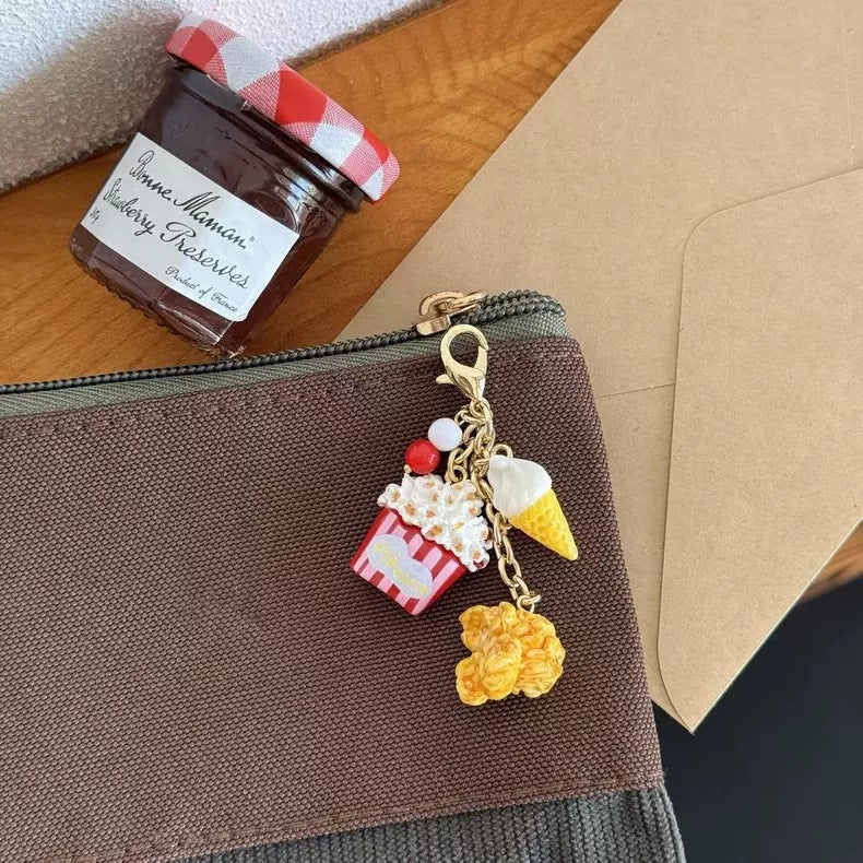 Popcorn And Ice Cream Keychain