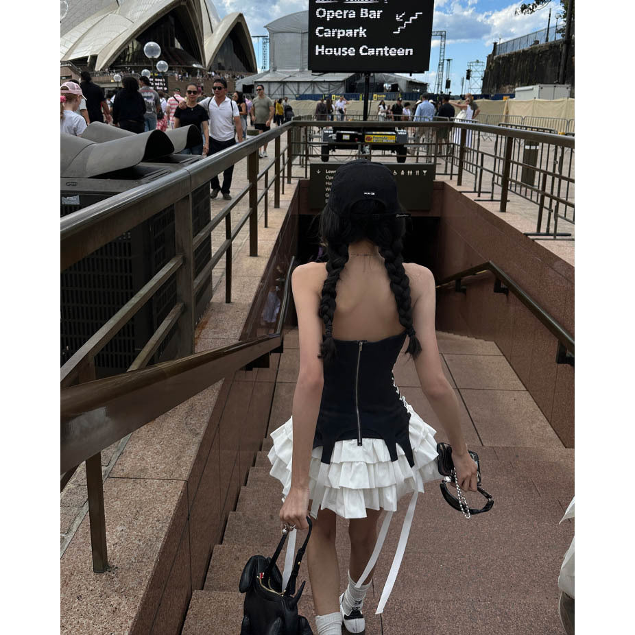 Sydney Black and White Sleeveless Dress