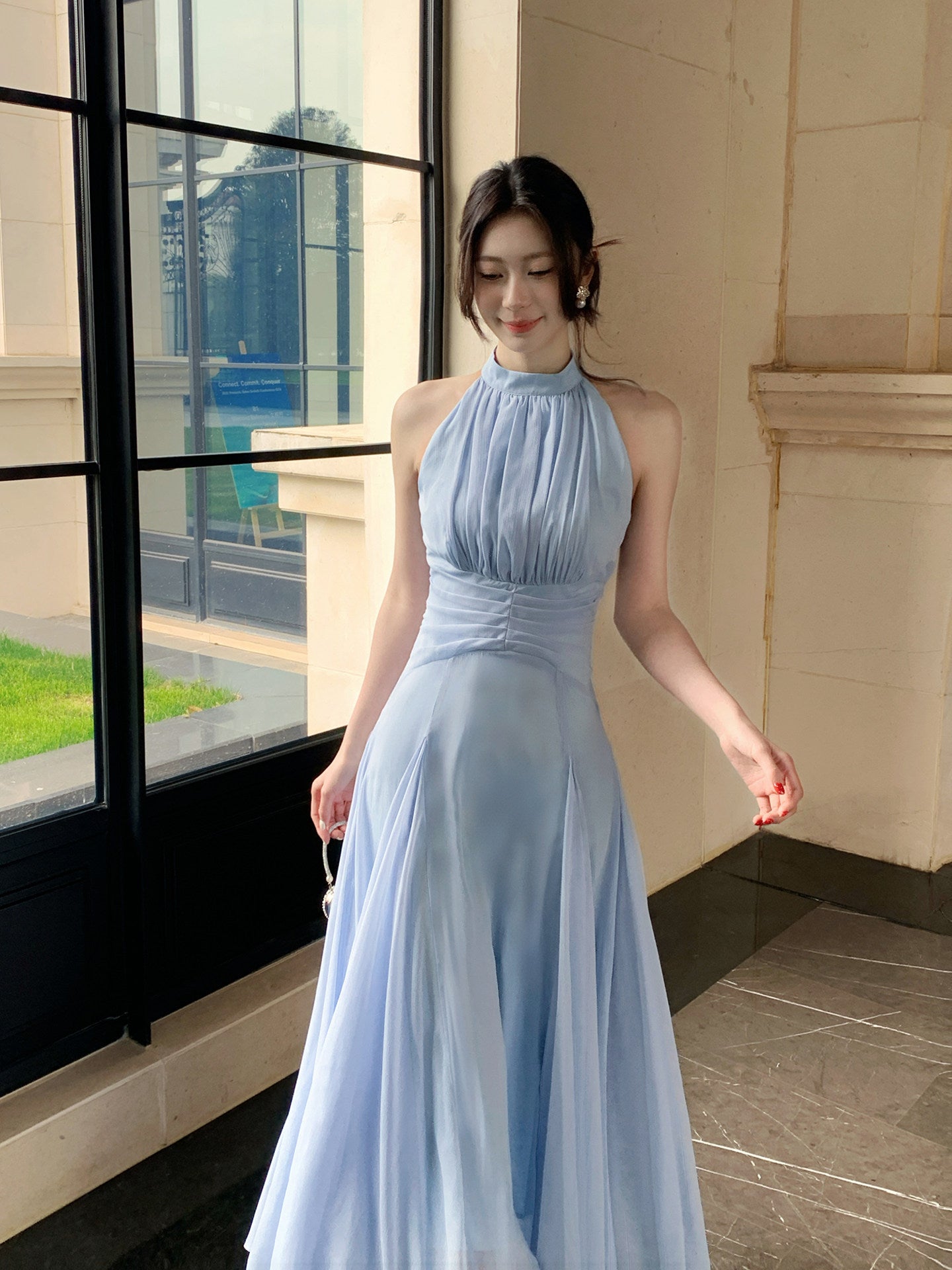 Madison Halter-Neck Sleeveless Dress