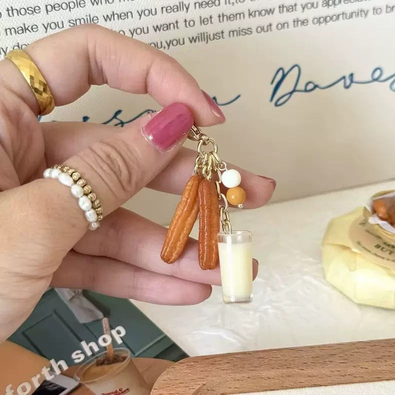 Fried Dough and Milk Keychain