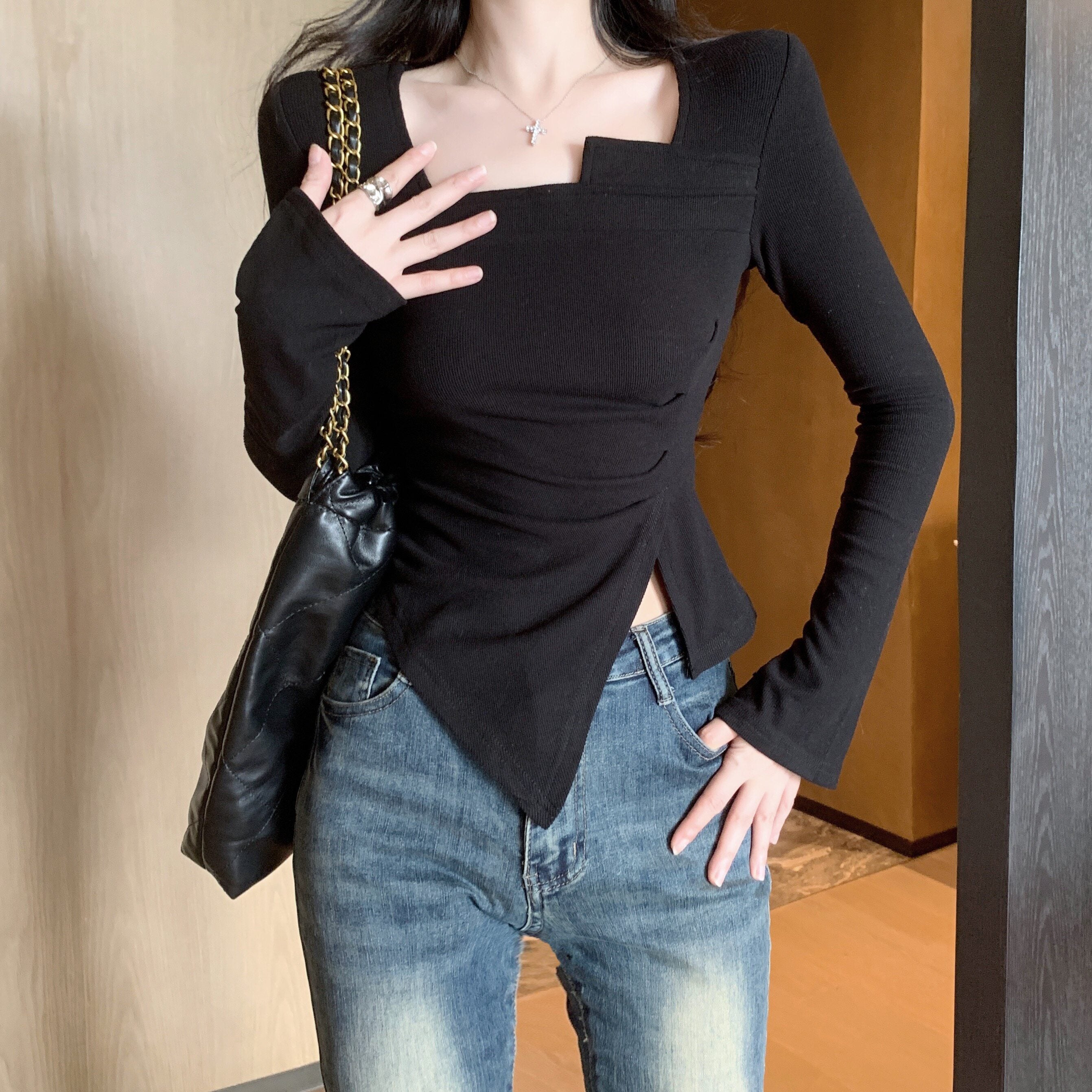 Annie Asymmetrical Pleated Top