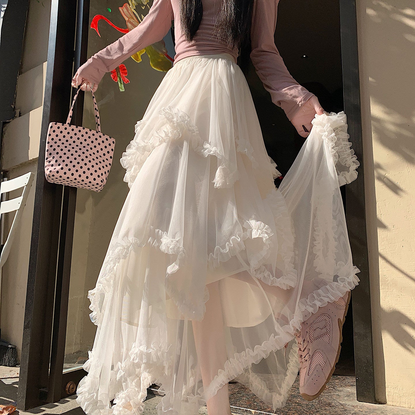 Selena Multi-Layered Pleated Maxi Skirt