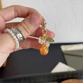 Orange Apple With Petals Keychain