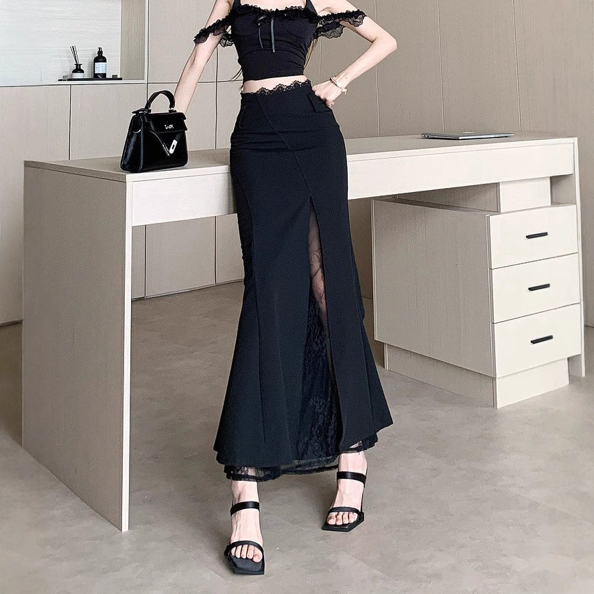 Jennifer Black Lace Maxi Skirt