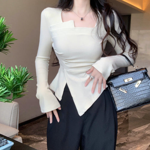 Annie Asymmetrical Pleated Top